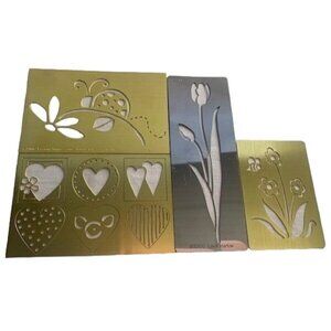 Spring Day Tulip & Heart Stencil Set Embossing Scrapbooking Crafting Fun